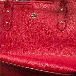 Coach red tote